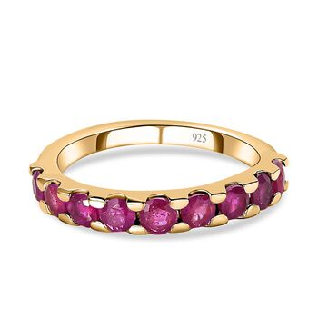 Afrikanischer Rubin (Fissure gef&uuml;llt) Ringe 925 Silber vergoldet (Gr&ouml;&szlig;e 16.00) ca. 1.53 ct