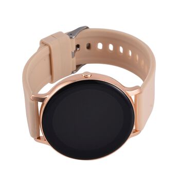 Hiwatch Plus Elegante Smartwatch - Ros&eacute;gold mit Goldenem Silikonarmband, Multifunktional mit Gesundheits- und Sportfunktionen, Bluetooth 5.0