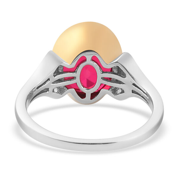 Rubelit-Triplett-Quarz und Zirkon Ring 925 Silber Bicolor image number 6