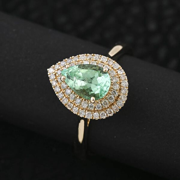 LUXORO AAA Kolumbianischer Smaragd und  Diamant Ring in 585 Gold - 1,50 ct. image number 1