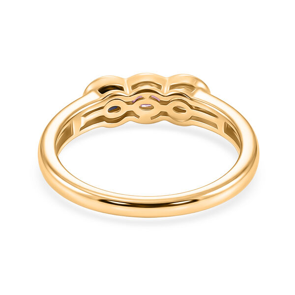 D'Joy Blauer Saphir, Mehrfarbig Saphir Ring 925 Silber Vergoldet (Gr&ouml;&szlig;e 17.00) ca. 0,61 ct image number 5