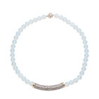 Opalit und wei&szlig;e Kristall-Halskette, ca. 49.5 cm,  goldfarben ca. 214,00 ct