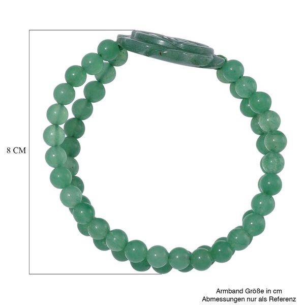 Gr&uuml;nes Aventurin  handgeschnitztes Blumen-Armband, 17-19cm - 150 ct. image number 4