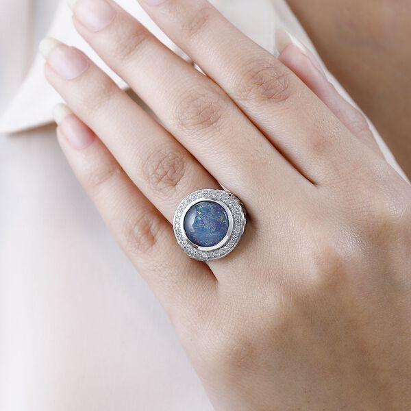 Boulder Opal and Zirkon Ring- 10,50 ct. image number 8
