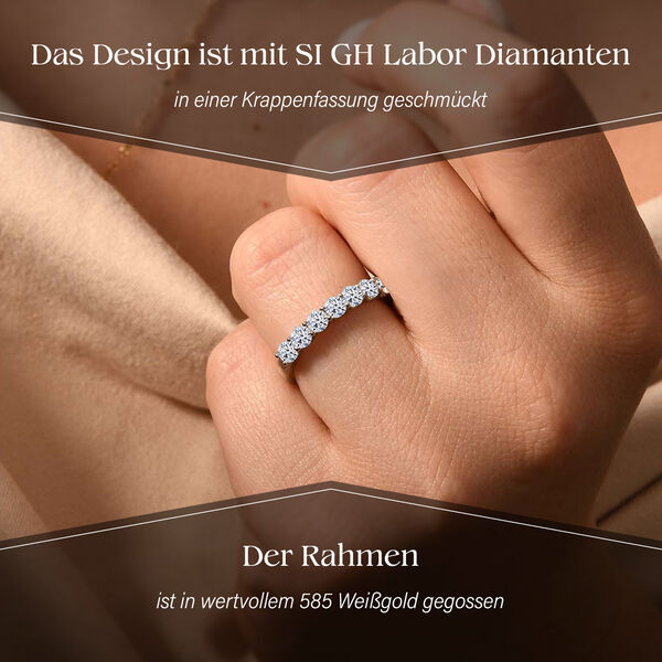 LUXORO SI-GH Labor Diamant Ring in 417 Wei&szlig;gold - 1 ct. image number 10