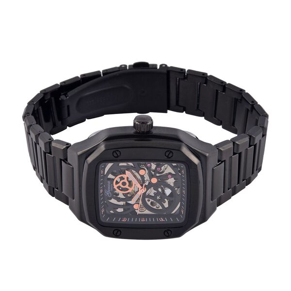 Reiner Edelstahl IP-Schwarz-Plattierung Uhren 20 cm ca. 128,00g image number 5