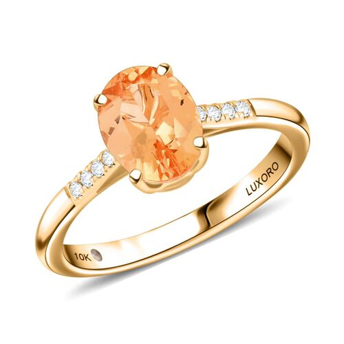LUXORO zertifiziert und geprüft AAA kaiserlicher Topas und Diamant Ring in 417 Gold - 2,15 ct. image number 0