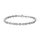 Himmelblaues Topas Armband, ca. 20 cm, 925 Silber platiniert ca. 8,49 ct