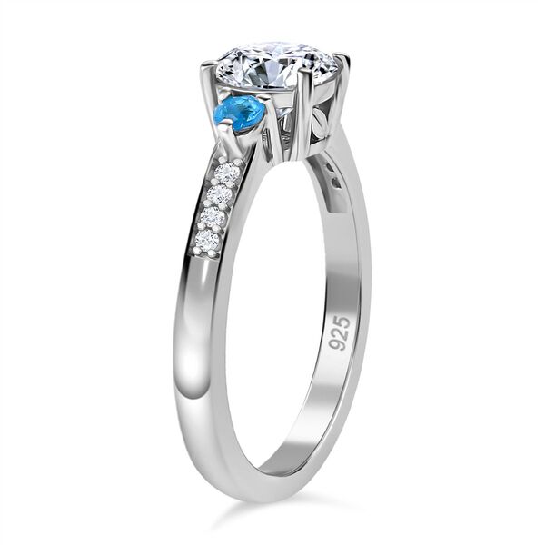 Moissanit und Neon Apatit Ring - 1,24 ct. image number 5