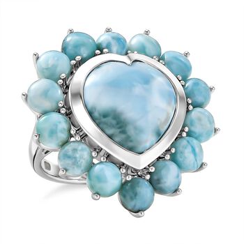 D'Joy Larimar Ring 925 Silber rhodiniert (Gr&ouml;&szlig;e 18.00) ca. 22,58 ct