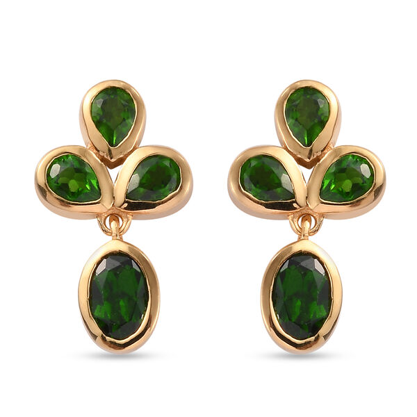 Nat&uuml;rlicher Chromdiopsid-Ohrh&auml;nger, 925 Silber vergoldet ca. 2,00 ct&nbsp;