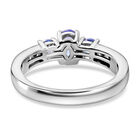 Tansanit und Zirkon Ring 925 Silber Platin-Überzug image number 4