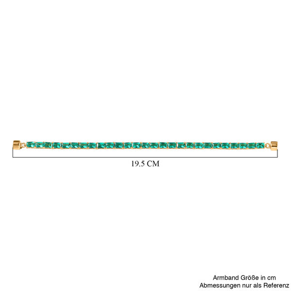 LUXURIANT AAA Labor kolumbianisches Smaragd 19cm Armband, 925 Silber 750 Gelbgold Vermeil - 12,87 ct. image number 4