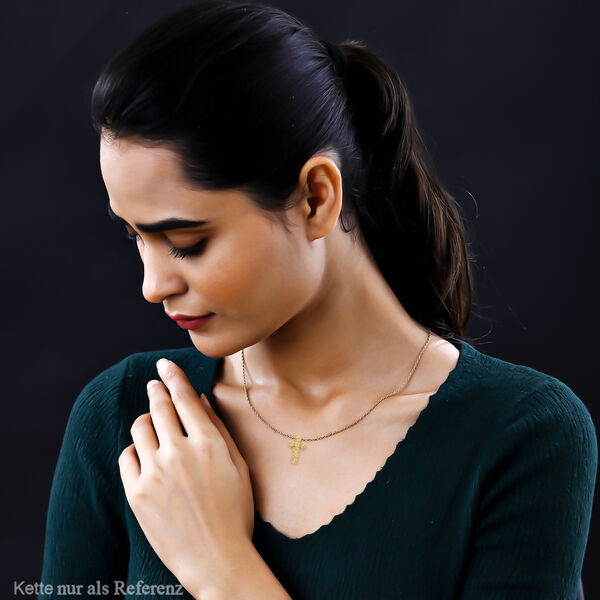 Natürlicher, gelber Diamant Kreuz-Anhänger - 0,33 ct. image number 3