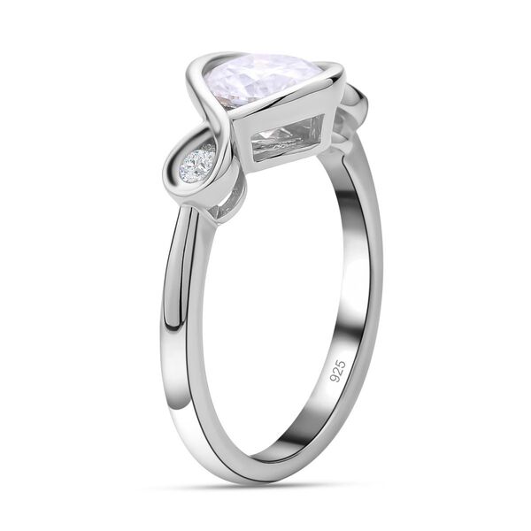 Moissanit Ring, 925 Silber rhodiniert, ca. 1.00 ct image number 5