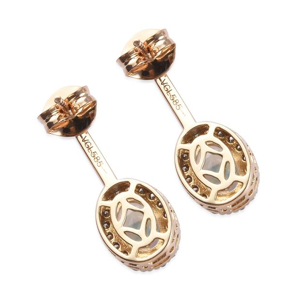 AAA nat&uuml;rlicher, &auml;thiopischer Opal und SI GH Diamant-Ohrh&auml;nger - 1,87 ct. image number 3