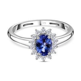 AA Tansanit und Moissanit Ring - 0,95 ct.