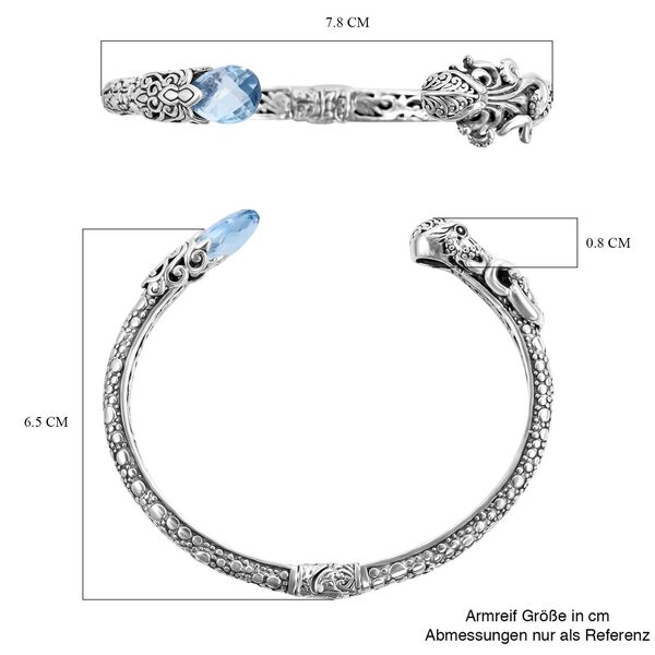 Royal Bali - Himmelblauer Topas Armreif, ca. 19 cm, 925 Silber ca. 7.00 ct image number 6