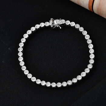 D'Joy wei&szlig;es Diamant 19cm Armband, 925 Silber rhodiniert - 0,35 ct.