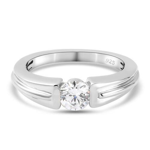 LUSTRO STELLA Hergestellt mit Feinster ZIRKONIA Ring 925 Silber platiniert image number 0