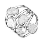 Handgearbeiteter Polki-Diamant-Ring, 925 Silber platiniert  ca. 1,00 ct image number 3