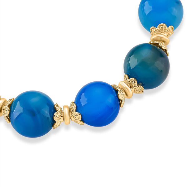 Flexibles, blaues Achat Armband - 190 ct. image number 3