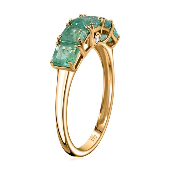 AAA Smaragd und Diamant Ring in 375 Gold - 1,70 ct. image number 7