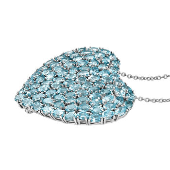 D'Joy blauer Zirkon Anh&auml;nger mit 45cm Kette - 21,37 ct.