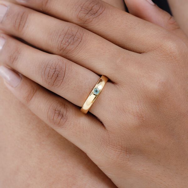 Kolumbianischer Smaragd Ring, 925 Silber vergoldet (Gr&ouml;&szlig;e 17.00) ca. 0.11 ct image number 2