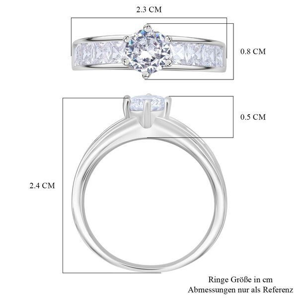 Lustro Stella - 2er Set Weißer Zirkonia Ring 925 Silber rhodiniert (Größe 17.00) image number 6