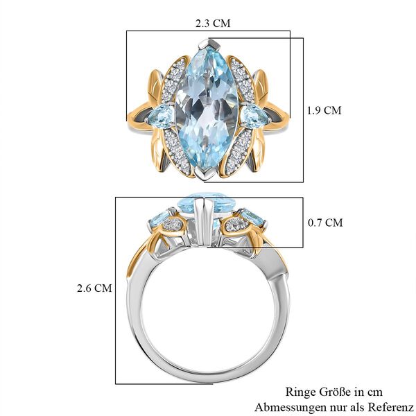 GP Trionfo Kollektion - Himmelblauer Topas, Zirkon und blauer Saphir-Ring - 5,61 ct. image number 7