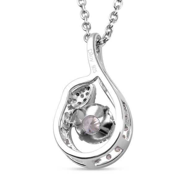 LUSTRO STELLA - Weißer Zirkonia Schlangen Anhänger 925 Silber rhodiniert mit Edelstahl mit kette image number 5