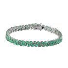 Kagem sambisches Smaragd Armband, ca. 19 cm, 925 Silber platiniert ca. 12.58 ct