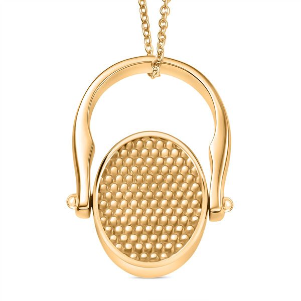 2-in-1 Malachit Siegel Ring und Anh&auml;nger im Wende-Design, Messing goldfarben, mit Edelstahlkette, (Gr&ouml;&szlig;e 20.00), ca. 23.07 ct image number 9