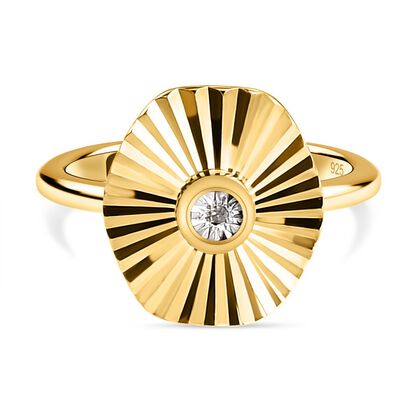Diamant Ring 925 Silber vergoldet (Größe 16.00)