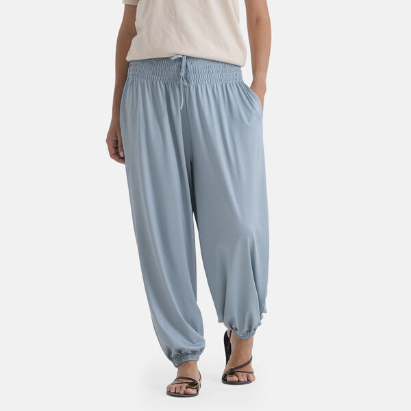 LA MAREY Jersey Komforthose mit Smokbund, Einheitsgr&ouml;&szlig;e, Blau image number 0