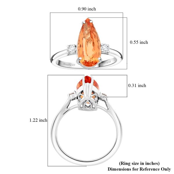 RHAPSODY zertifiziert und gepr&uuml;ft AAAA kaiserlicher Topas und VS-EF Diamant Ring in 950 Platin - 5,40 ct. image number 5