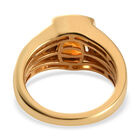 Madeira Citrin und Zirkon Ring 925 Silber vergoldet (Größe 17.00) ca. 2,03 ct image number 5