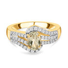 AAA Turkizit und weißer Zirkon-Ring, 925 Silber Gelbgold Vermeil (Größe 16.00) ca. 1,38 ct image number 0