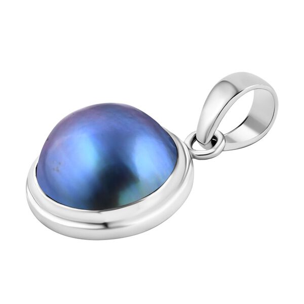 Royal Bali Kollektion- Blauer Mabe Perle-Anhänger image number 4