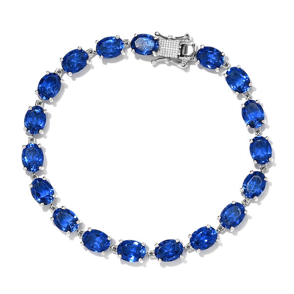 Ceylonfarbenes Quarz-Armband, 19 cm, 925 Silber platiniert - 23,92 ct.&nbsp;