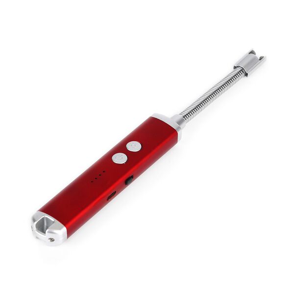 Elektronisches USB-Feuerzeug mit Taschenlampe, wiederaufladbar per USB, 24x2.6x1.8 cm, Rot image number 6
