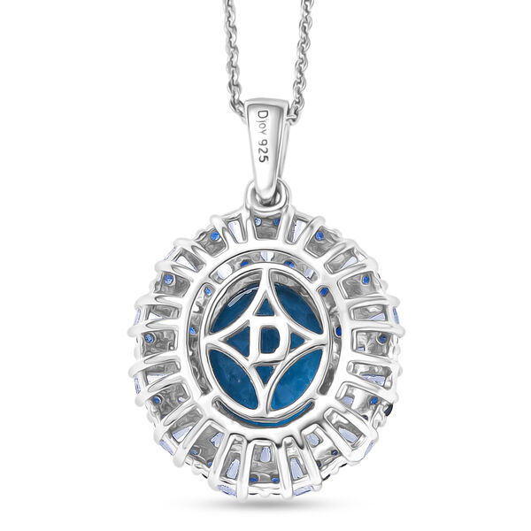D'Joy London Blau Topas, Wei&szlig;er Zirkon Schmuckset ca. 50 cm 925 Silber rhodiniert ca. 6,72 ct. image number 4