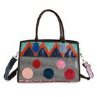 "Chaos by Elsie Genuine Leather Crossbody Bag with RFID Color:black Embossed crocdile shining rhomboid pattern Size:36*15*25cm           Wall: Genuine Leather Lining: Polyester                Exterior:zipped-2, Interior:zipped-2 , slip-2   with 1 Long str