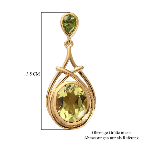 Ouro Verde-Quarz und Nat&uuml;rlicher Peridot-Ohrh&auml;nger, 925 Silber vergoldet ca. 7,54 ct&nbsp; image number 5