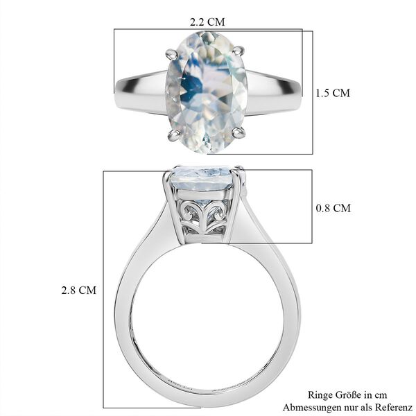 RHAPSODY AAAA Nat&uuml;rlicher Malagasy Mondstein Ring in 950 Platin - 4,13 ct. image number 7