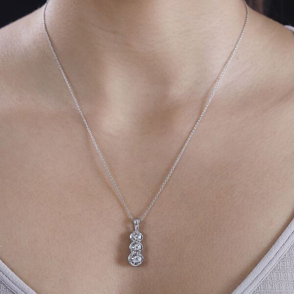 J Francis gefertigt mit SWAROVSKI- Wei&szlig;er Kristall-Swarovski-Anh&auml;nger, 925 Silber ros&eacute;vergoldet image number 3