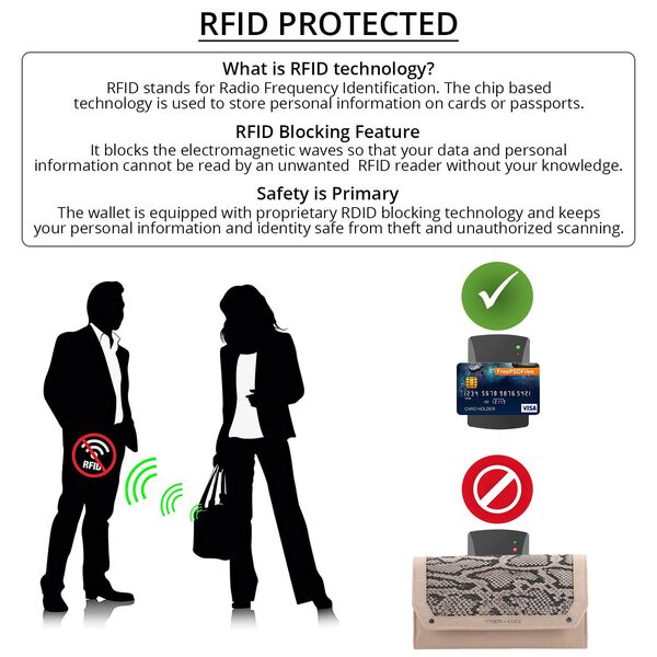 CLOSE OUT - UNION CODE: Echtleder Brieftasche mit Schlangen-Pr&auml;gung, Schwarz image number 2