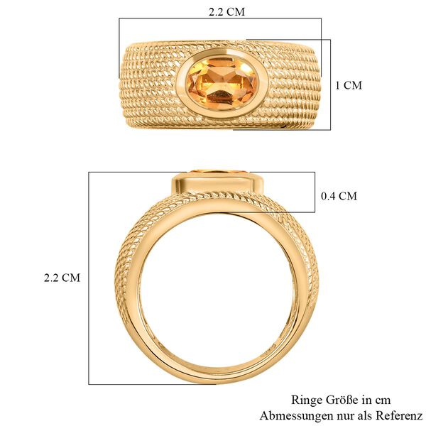 Citrin Solit&auml;r Ring in Goldton, 1,03 ct. image number 8
