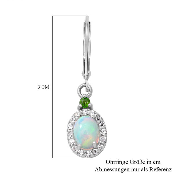 Äthiopische Welo Opal, Chromdiopsid und Zirkon-Ohrringe image number 3